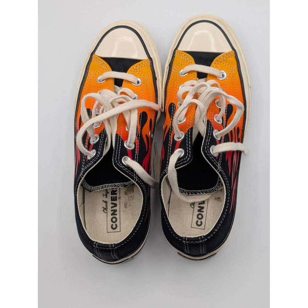 Converse Chuck 70 Archival Flame Print Low Top Black Red 167813C Womens 7 Mens 5 - Picture 10 of 12